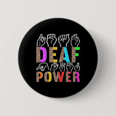 Badge Rond 5 Cm American Sign Language Deaf Awareness 3  (Devant)