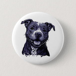 Badge Rond 5 Cm American Staffordshire Terrier
