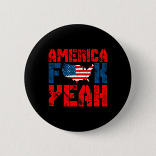 Badge Rond 5 Cm American Usa Drapeau Amérique Ouais Drôle 4 juille