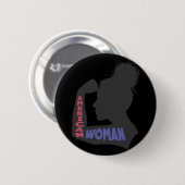 Badge Rond 5 Cm American Woman gris foncé (Devant & derrière)