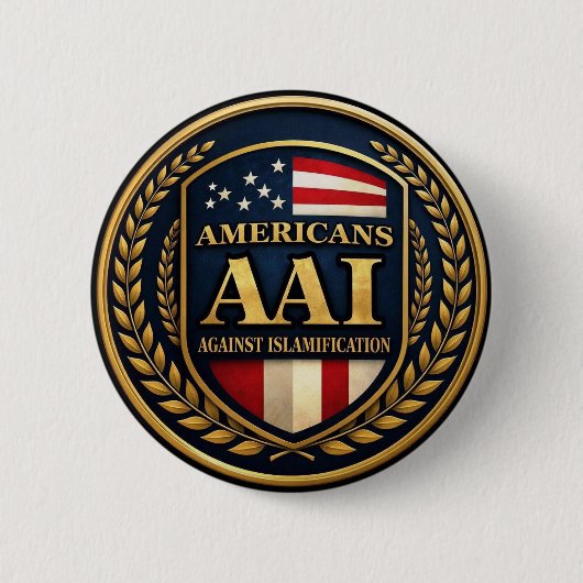 Badge Rond 5 Cm Americans Against Islamification Button (Devant)