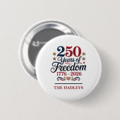 Badge Rond 5 Cm America's 250th Anniversary Name (Devant & derrière)