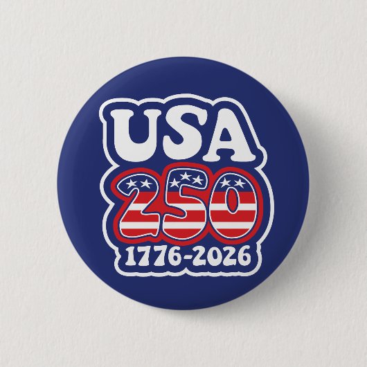 Badge Rond 5 Cm America's 250th Birthday - Groovy USA 250 (Devant)