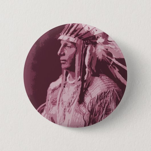 Badge Rond 5 Cm Amérindien (Devant)
