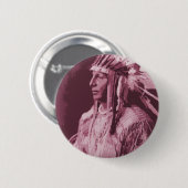 Badge Rond 5 Cm Amérindien (Devant & derrière)