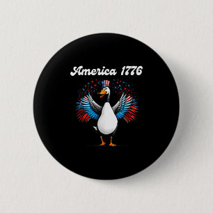 Badge Rond 5 Cm Amérique 1776, 4 juillet, Oie patriotique