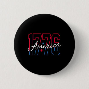 Badge Rond 5 Cm Amérique 1776 4 juillet Patriotique Vintage Hommes