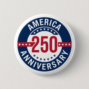 Badge Rond 5 Cm Amérique 250 Anniversaire Patriotique 