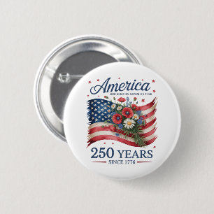 Badge Rond 5 Cm Amérique 250 Ans de Liberté 1776 2026