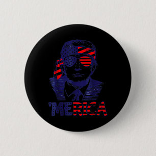 Badge Rond 5 Cm Amérique cool Trump heureux 4 juillet Trump Amériq
