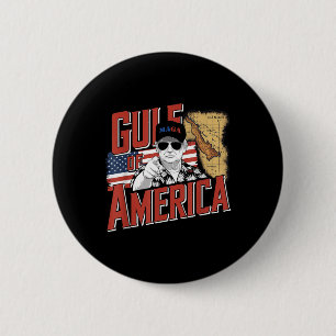 Badge Rond 5 Cm Amérique du Golfe des États-Unis Salutation Trump 