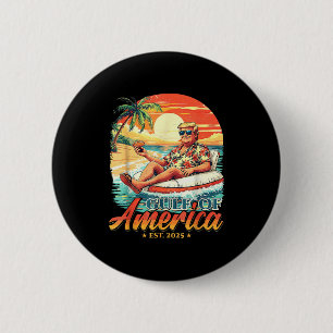 Badge Rond 5 Cm Amérique Golfe Trump 2024 Retro Beach Usa America