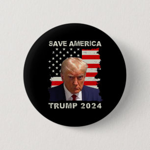 Badge Rond 5 Cm Amérique Libérez Trump Mug Shot 2024 drapeau améri