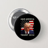 Badge Rond 5 Cm Amérique Libérez Trump Mug Shot 2024 drapeau améri (Devant & derrière)