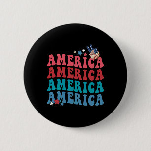Badge Rond 5 Cm Amérique Patriotique 4 Juillet Indépendance