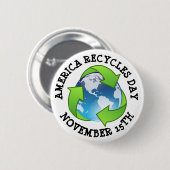 Badge Rond 5 Cm Amérique Recycles Day 15 novembre (Devant & derrière)