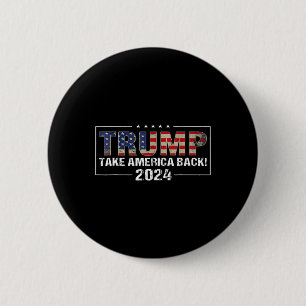Badge Rond 5 Cm Amérique Retour Drapeau américain Trump 2024 Homme