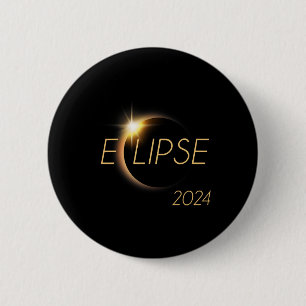 Badge Rond 5 Cm Amérique Totalité 04 08 24 Total Éclipse Solaire 2