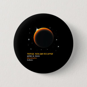 Badge Rond 5 Cm Amérique Totalité 04 08 24 Total Éclipse Solaire 2