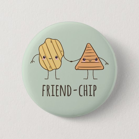 Badge Rond 5 Cm Ami amusant chips (Devant)