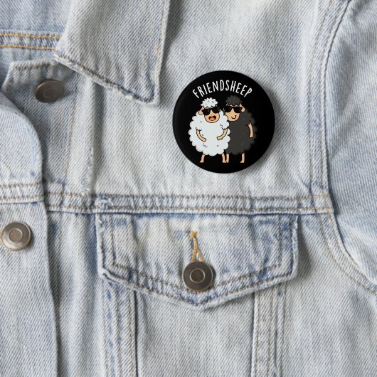 Badge Rond 5 Cm Ami-mouton Drôle Mouton Pun Mouton Sombre BG (En situation)