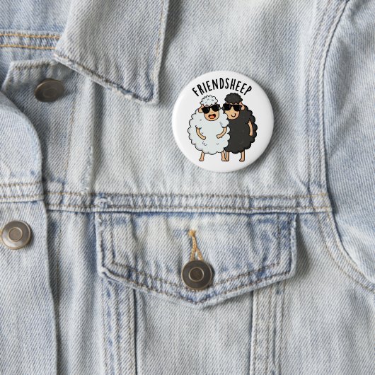 Badge Rond 5 Cm Ami-mouton Drôle Pun mouton Drôle (En situation)