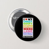 Badge Rond 5 Cm ami-noir (Devant & derrière)