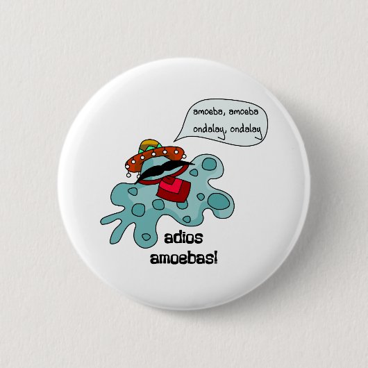 Badge Rond 5 Cm Amibes d'Adios (Devant)