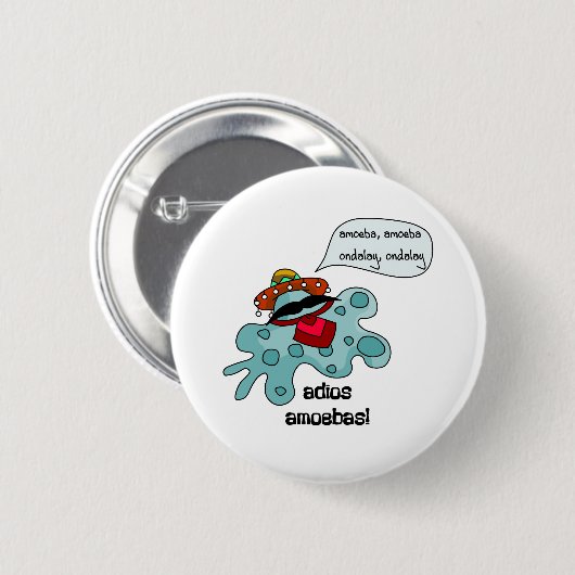 Badge Rond 5 Cm Amibes d'Adios (Devant & derrière)