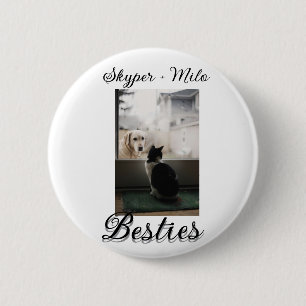 Badge Rond 5 Cm Amis animaux meilleures amies ajoutez nom photo an