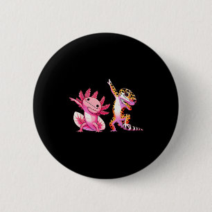 Badge Rond 5 Cm Amis axolotl léopard gecko kawaii mignons qui dab