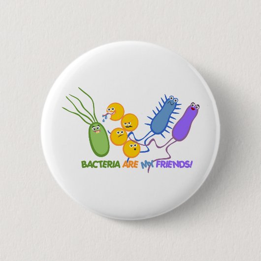 Badge Rond 5 Cm Amis bactériens (Devant)