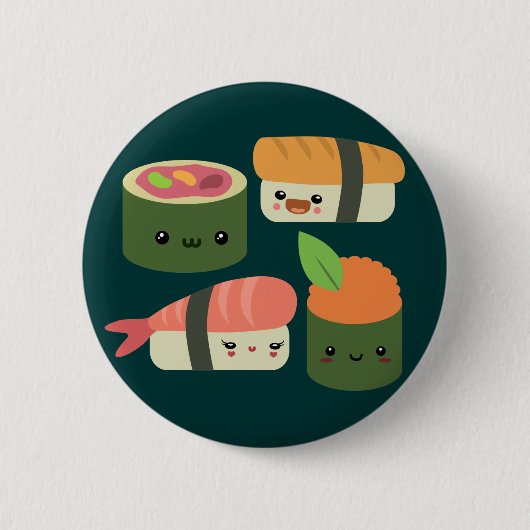 Badge Rond 5 Cm Amis de sushi (Devant)