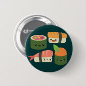 Badge Rond 5 Cm Amis de sushi (Devant & derrière)