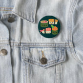 Badge Rond 5 Cm Amis de sushi (En situation)