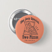 Badge Rond 5 Cm AMIS™ | Joey Pizza Citation (Devant & derrière)