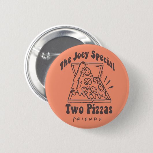 Badge Rond 5 Cm AMIS™ | Joey Pizza Citation (Devant & derrière)