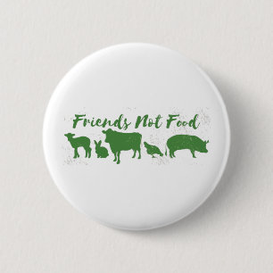 Badge Rond 5 Cm Amis pas de nourriture
