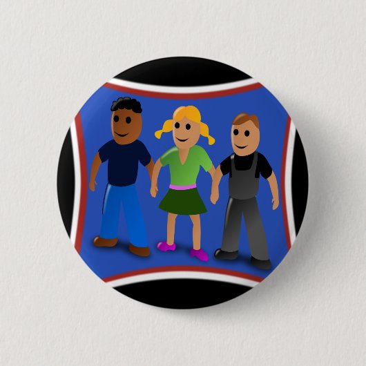 Badge Rond 5 Cm Amis tenant la main - (Devant)