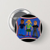 Badge Rond 5 Cm Amis tenant la main - (Devant & derrière)