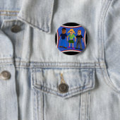 Badge Rond 5 Cm Amis tenant la main - (En situation)