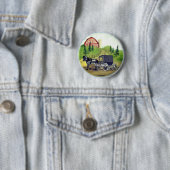 Badge Rond 5 Cm Amish Buggy de retour (En situation)