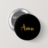 Badge Rond 5 Cm Amore - Saint-Valentin Amour Italien  (Devant & derrière)