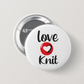 Badge Rond 5 Cm amour 2 Knit (Devant & derrière)