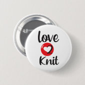 Badge Rond 5 Cm amour 2 Knit (Devant & derrière)