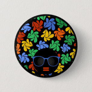 Badge Rond 5 Cm Amour afro coloré