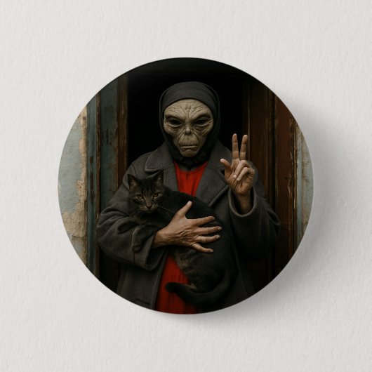 Badge Rond 5 Cm Amour Alien (Devant)