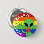 Badge Rond 5 Cm Amour alien (Devant & derrière)
