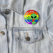 Badge Rond 5 Cm Amour alien (En situation)