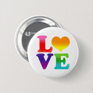Badge Rond 5 Cm Amour arc-en-ciel